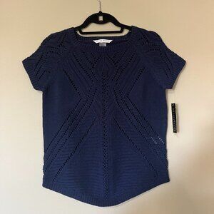 Bianca Nygord Deep Blue Knit Crew Sweater (NWTGS)